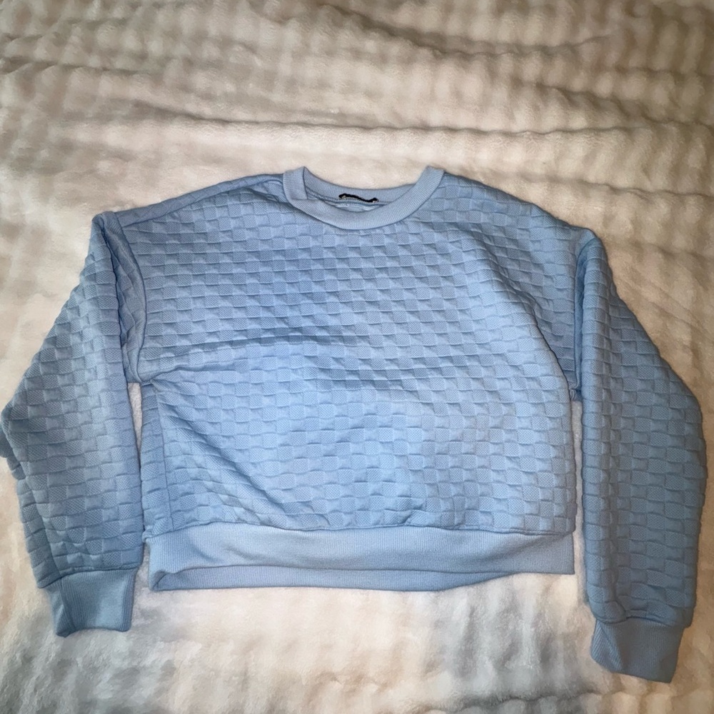 Textured Light Blue Sweatshirt